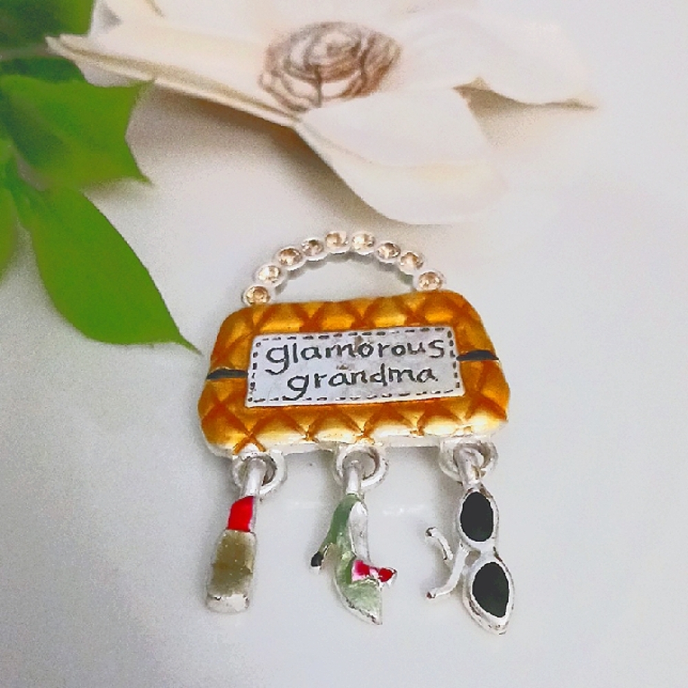 Vintage AJMC 'Glamorous Grandma' Handbag Brooch